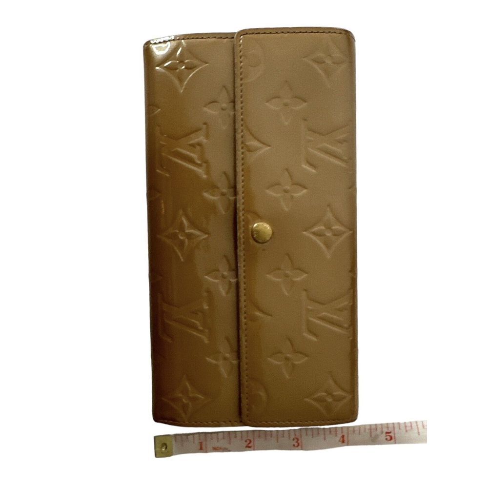 Louis Vuitton‎ Wallet Yellow Gold Vernis Monogram Organizer Slots Pocket 3 Fold - Picture 3 of 14